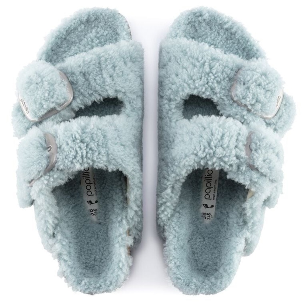 NWT Birkenstock Arizona Big Buckle Shearling Teddy Crystal Rose Sz 38 (US 7-7,5) - Picture 2 of 9